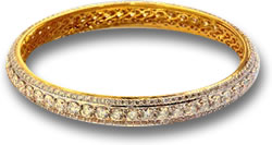 Gold and Diamond Bangle