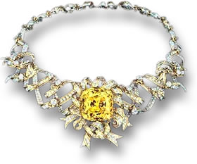 리본 로제트 목걸이의 티파니 다이아몬드
