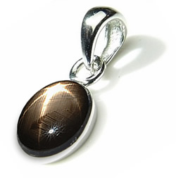 Black Star Sapphire Silver Pendant