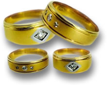 Men's Gold Bands with Diamond Accents