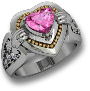 Two Tone Pink Sapphire Ring from GemSelect - Large Image