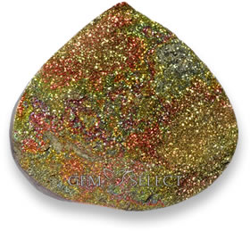 여러 가지 빛깔의 무지개 황철석 원석