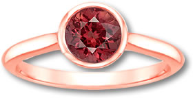 Rose Gold Malaya Garnet Solitaire Ring