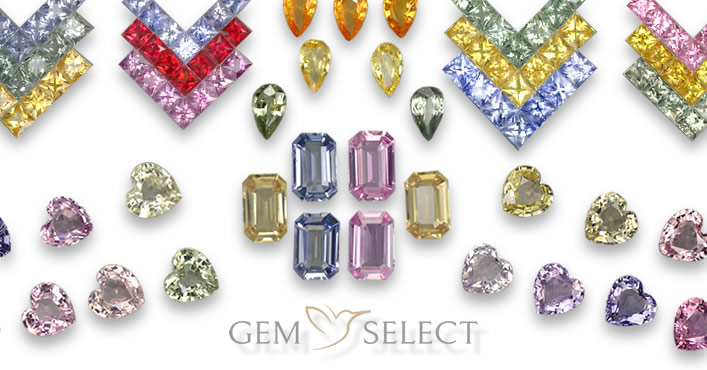 GemSelect의 보석상을 위한 다양한 색상의 사파이어 로트