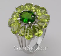 Green Chrome Diopside Ring