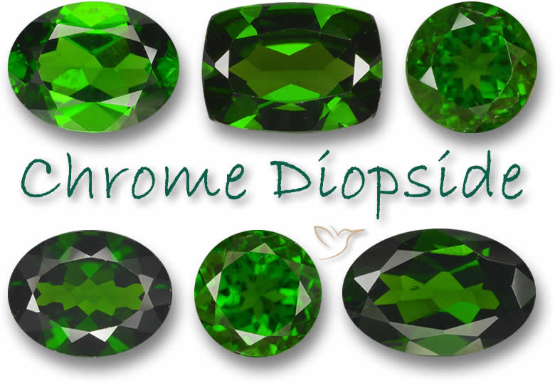 천연 크롬 Diopside 원석