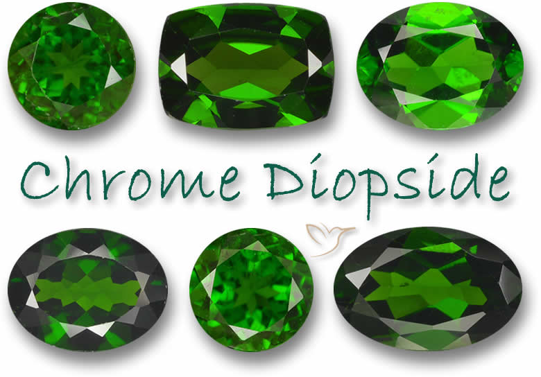 녹색 크롬 Diopside 보석