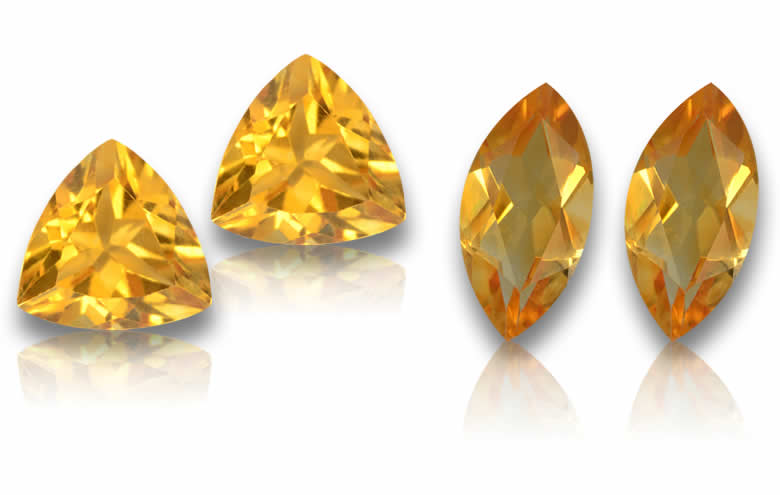 귀걸이 및 맞춤 주얼리에 사용할 수 있는 어울리는 시트린 한 쌍