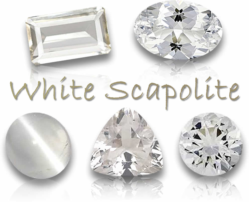 천연 백색 Scapolite 원석