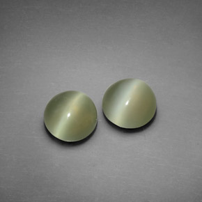 캐럿 천연 그린 Actinolite Cat's Eye 보석, 라운드 컷, 7.01 mm, 투명한