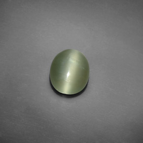 1.93캐럿 천연 그린 Actinolite Cat's Eye, 타원형 컷, 9.2×7.4 mm, 투명한