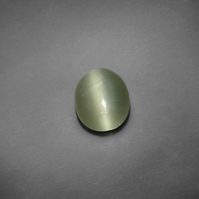 1.93캐럿 천연 그린 Actinolite Cat's Eye, 타원형 컷, 9.2×7.4 mm, 투명한