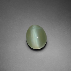3.02캐럿 천연 그린 Actinolite Cat's Eye, 타원형 컷, 10.2×8 mm, 투명한