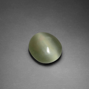 2.33캐럿 천연 그린 Actinolite Cat's Eye, 타원형 컷, 10×8.9 mm, 투명한