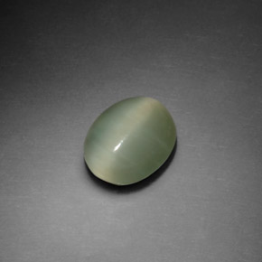 2.37캐럿 천연 그린 Actinolite Cat's Eye, 타원형 컷, 9.9×8 mm, 투명한