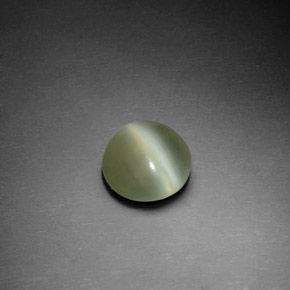 1.22캐럿 천연 그린 Actinolite Cat's Eye, 라운드 컷, 7.60 mm, 투명한