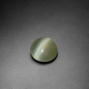 1.22캐럿 천연 그린 Actinolite Cat's Eye, 라운드 컷, 7.60 mm, 투명한