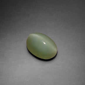 2.22캐럿 천연 그린 Actinolite Cat's Eye, 타원형 컷, 9.9×7.6 mm, 투명한