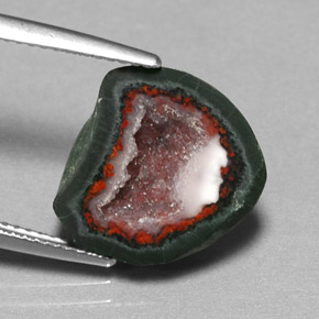 6.91캐럿 천연 멀티컬러 아게이트 지오드, 멋진 모양, 15.1×14.1 mm, 불투명체