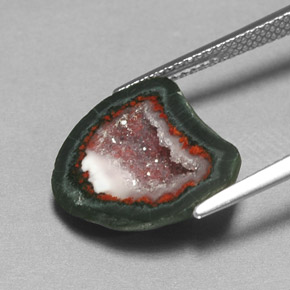 6.91캐럿 천연 멀티컬러 아게이트 지오드, 멋진 모양, 15.1×14.1 mm, 불투명체