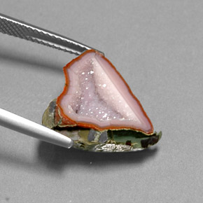 7.69캐럿 천연 멀티컬러 아게이트 지오드, 멋진 모양, 16.8×15.2 mm, 불투명체
