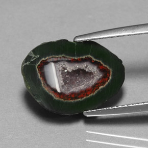 8.76캐럿 천연 멀티컬러 아게이트 지오드, 멋진 모양, 16.3×11.8 mm, 불투명체