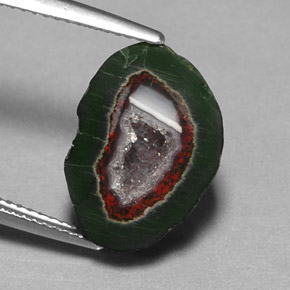 8.76캐럿 천연 멀티컬러 아게이트 지오드, 멋진 모양, 16.3×11.8 mm, 불투명체