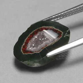 8.76캐럿 천연 멀티컬러 아게이트 지오드, 멋진 모양, 16.3×11.8 mm, 불투명체