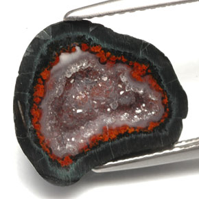 6.55캐럿 천연 멀티컬러 아게이트 지오드, 멋진 모양, 14.8×13.8 mm, 불투명체