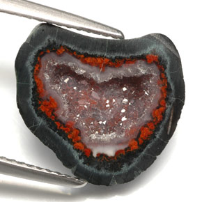 6.55캐럿 천연 멀티컬러 아게이트 지오드, 멋진 모양, 14.8×13.8 mm, 불투명체
