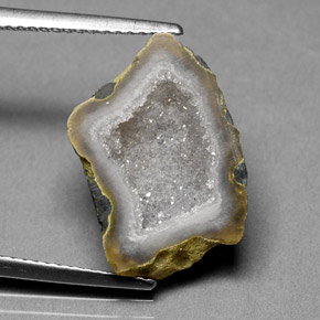 6.18캐럿 천연 멀티컬러 아게이트 지오드, 멋진 모양, 18.1×12.4 mm, 불투명체