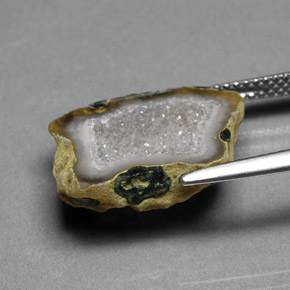 6.18캐럿 천연 멀티컬러 아게이트 지오드, 멋진 모양, 18.1×12.4 mm, 불투명체
