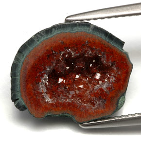 5.67캐럿 천연 멀티컬러 아게이트 지오드, 멋진 모양, 15×12.5 mm, 불투명체