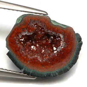 5.67캐럿 천연 멀티컬러 아게이트 지오드, 멋진 모양, 15×12.5 mm, 불투명체