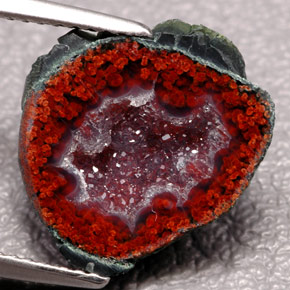 6.84캐럿 천연 멀티컬러 아게이트 지오드, 멋진 모양, 14.4×13.4 mm, 불투명체