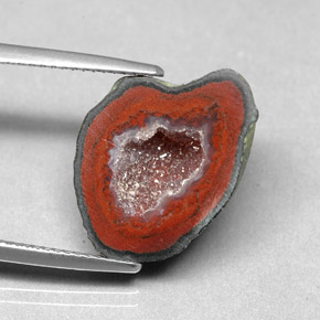 9.86캐럿 천연 멀티컬러 아게이트 지오드, 멋진 모양, 18.2×13.6 mm, 불투명체