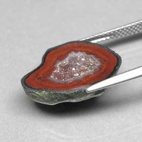 9.86캐럿 천연 멀티컬러 아게이트 지오드, 멋진 모양, 18.2×13.6 mm, 불투명체