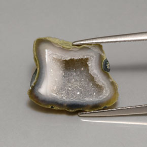 7.59캐럿 천연 멀티컬러 아게이트 지오드, 멋진 모양, 15.7×12.4 mm, 불투명체