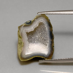 7.59캐럿 천연 멀티컬러 아게이트 지오드, 멋진 모양, 15.7×12.4 mm, 불투명체