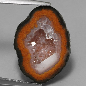 8.23캐럿 천연 멀티컬러 아게이트 지오드, 멋진 모양, 18.2×13.6 mm, 불투명체