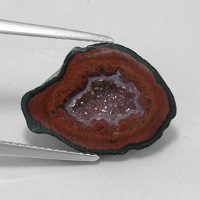 7.69캐럿 천연 멀티컬러 아게이트 지오드, 멋진 모양, 18.4×13.3 mm, 불투명체