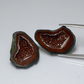캐럿 천연 멀티컬러 아게이트 지오드 보석, 멋진 모양, 23.3×16.4 mm, 불투명체