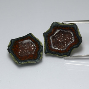 캐럿 천연 멀티컬러 아게이트 지오드 보석, 멋진 모양, 23.6×20.9 mm, 불투명체