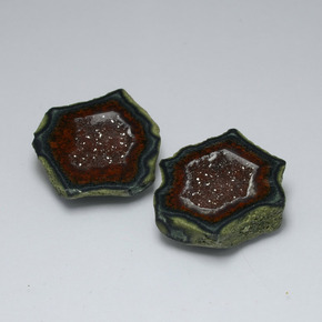 캐럿 천연 멀티컬러 아게이트 지오드 보석, 멋진 모양, 23.6×20.9 mm, 불투명체