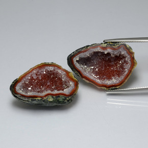 캐럿 천연 멀티컬러 아게이트 지오드 보석, 멋진 모양, 27.2×18.7 mm, 불투명체