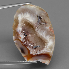 49.36캐럿 천연 멀티컬러 아게이트 지오드, 멋진 모양, 31.9×20.8 mm, 불투명체