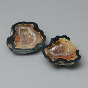 캐럿 천연 멀티컬러 아게이트 지오드 보석, 멋진 모양, 22.6×21.3 mm, 불투명체