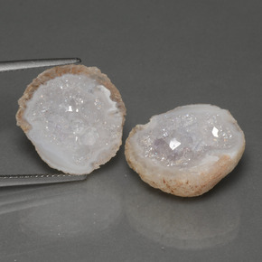 21.74캐럿 천연 멀티컬러 아게이트 지오드 보석, 멋진 모양, 16.8×15.4 mm, 불투명체