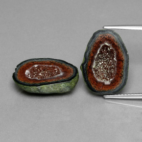 캐럿 천연 멀티컬러 아게이트 지오드 보석, 멋진 모양, 17.3×12.6 mm, 불투명체