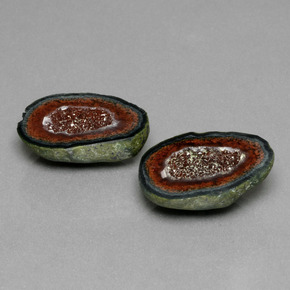 캐럿 천연 멀티컬러 아게이트 지오드 보석, 멋진 모양, 17.3×12.6 mm, 불투명체